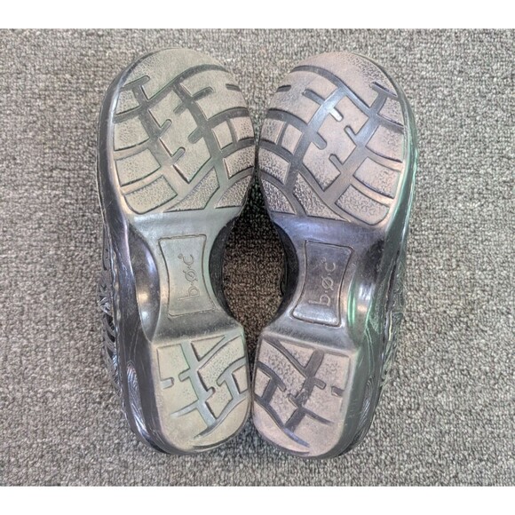 BOC BORN Concept Size 6 "Peggy" Women`s Black Leather Tooled Slip On Clogs Shoes - Picture 5 of 7